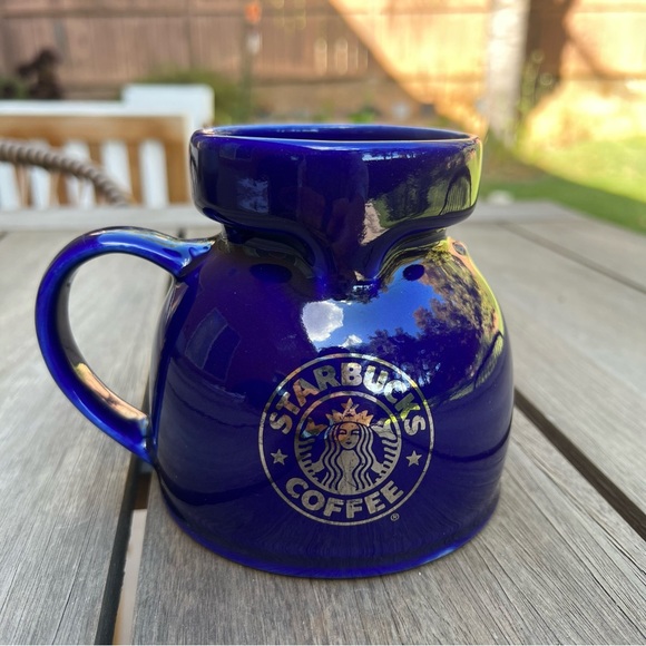 Vintage Starbucks Cobalt Blue Ceramic No Spill Travel Mug - Picture 3 of 11